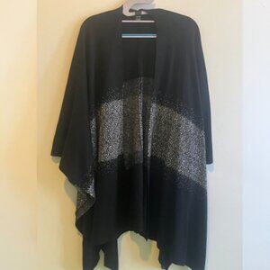 Lane Bryant Black and Silver Poncho